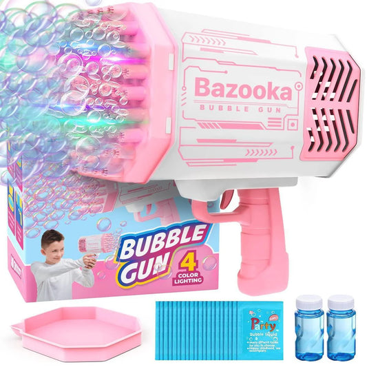 Bubble Machine Blaster Pink Bubble Gun for Kids Adults Automatic Bubble Gun